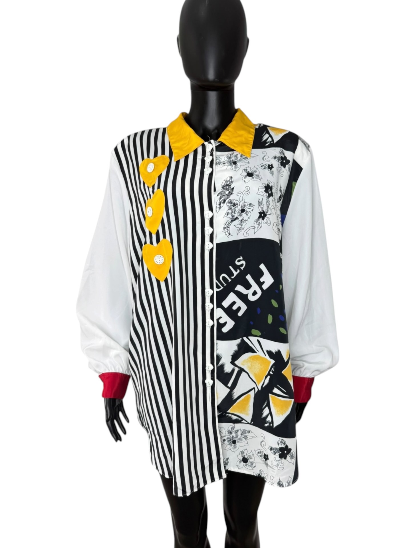 New Fast 1990s Abstract Print Statement Shirt