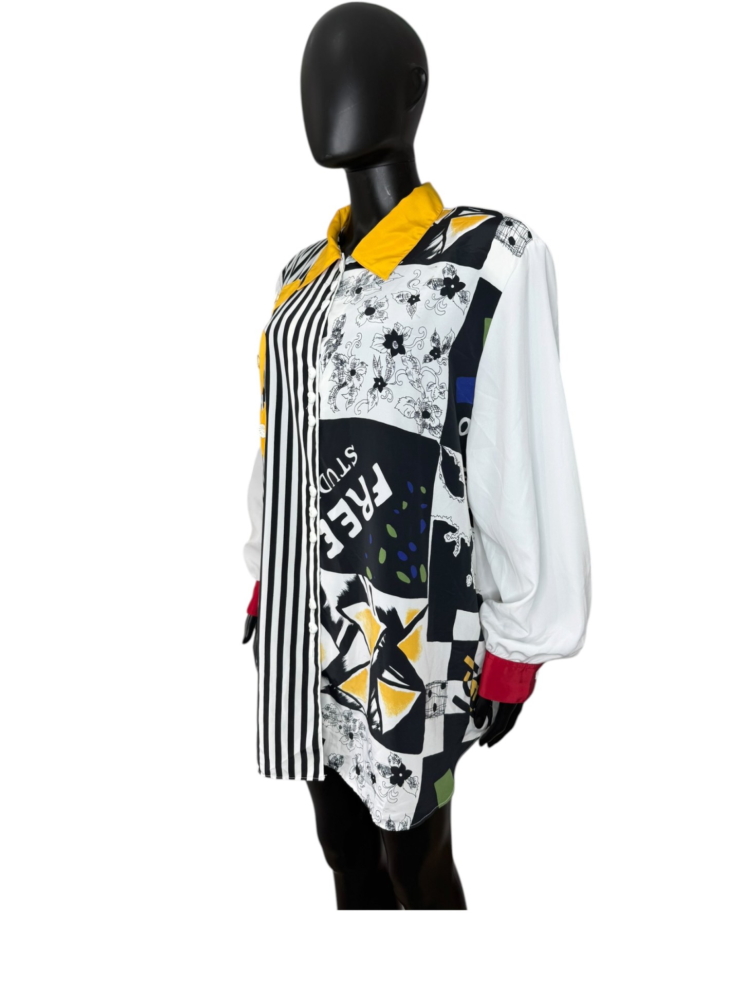 New Fast 1990s Abstract Print Statement Shirt - Image 2