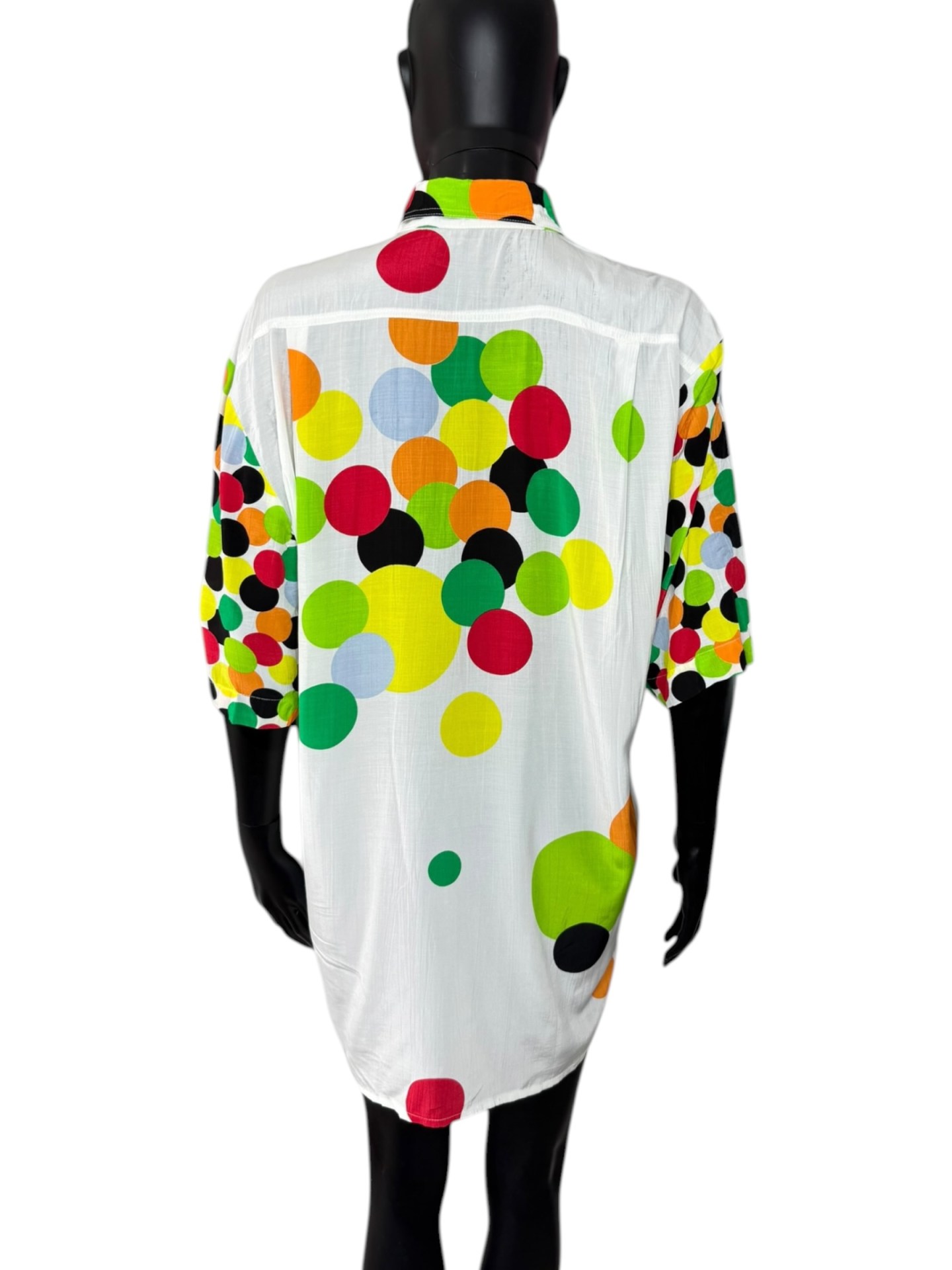1990s Multicolour Polka Dot Oversized Shirt - Image 2