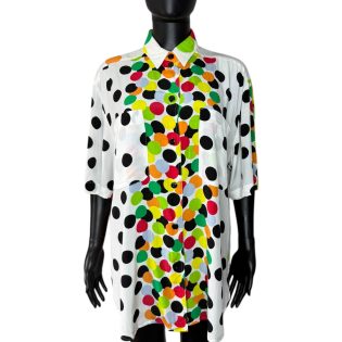 1990s Multicolour Polka Dot Oversized Shirt