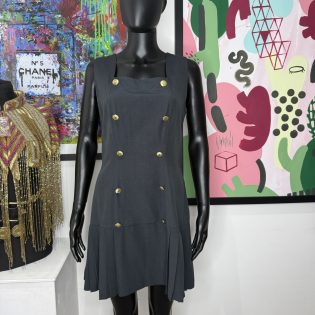 Daniela Bongiorno Black & Gold Tailored Mini Dress