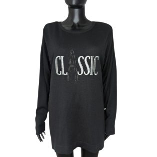 1990s Black & Silver Classic Vintage Open Back Jumper