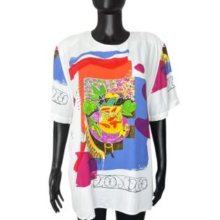 1990s Abstract Art Goldfish Blouse