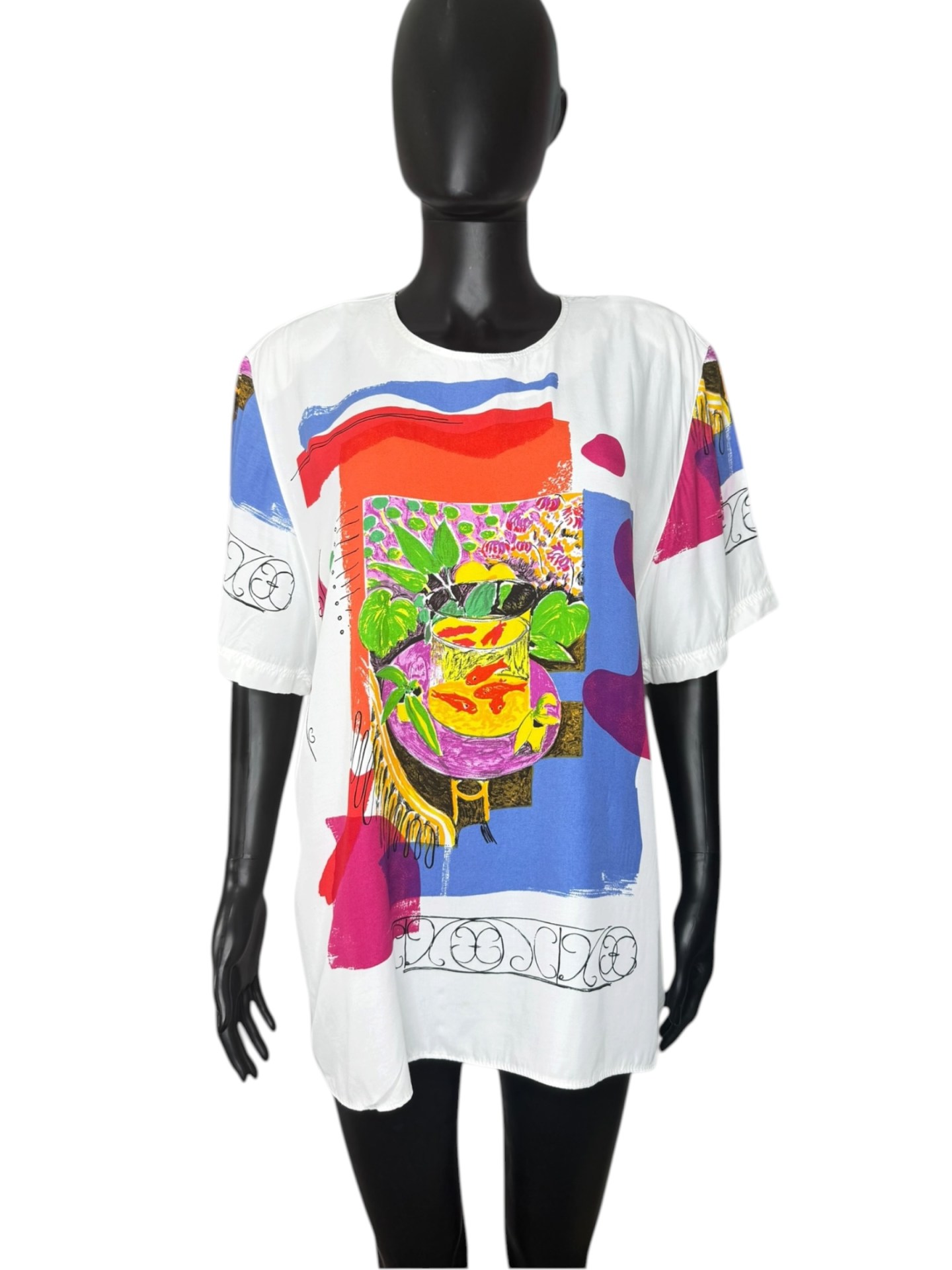 1990s Abstract Art Goldfish Blouse